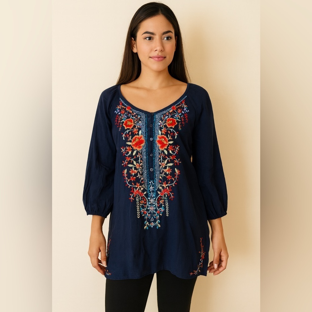 Johnny Was Luxury Embroidered Blouse – Size